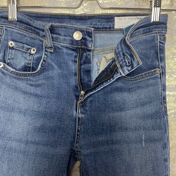 RAG&BONE Blue Wash Cate Mid-Rise Skinny Cut Jeans Size 25 - Picture 7 of 16
